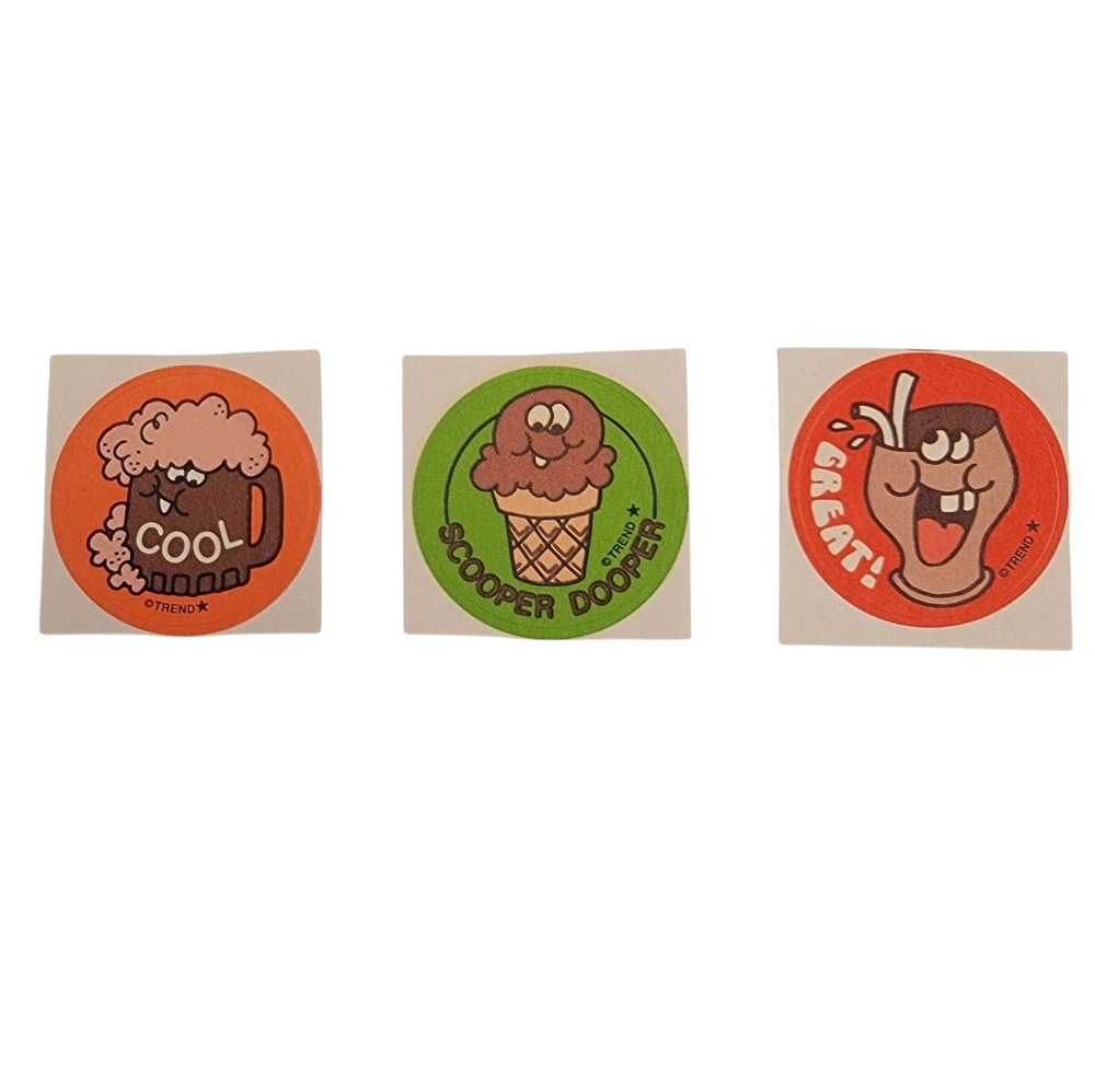 TREND Retro Scratch N Sniff Sticker Set Coke Ice Cream RootBeer